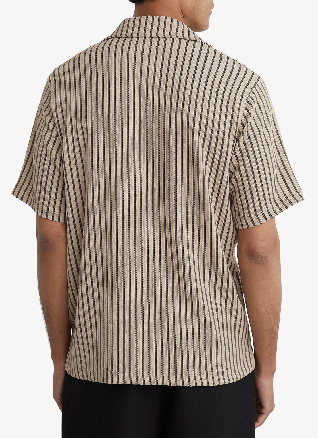 Reiss Griff regular fit overhemd met streepprint - achterkant 3 donkergrijs