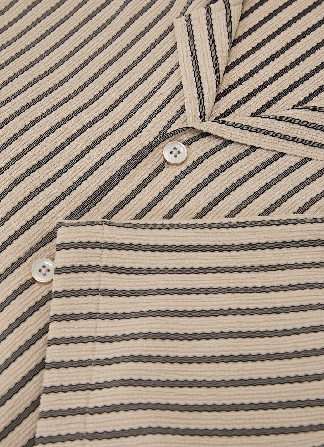 Reiss Griff regular fit overhemd met streepprint - detail 5 donkergrijs