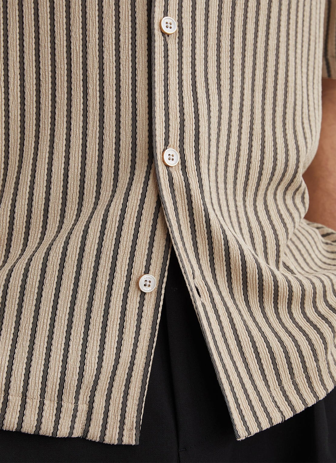 Reiss Griff regular fit overhemd met streepprint - detail 8 donkergrijs