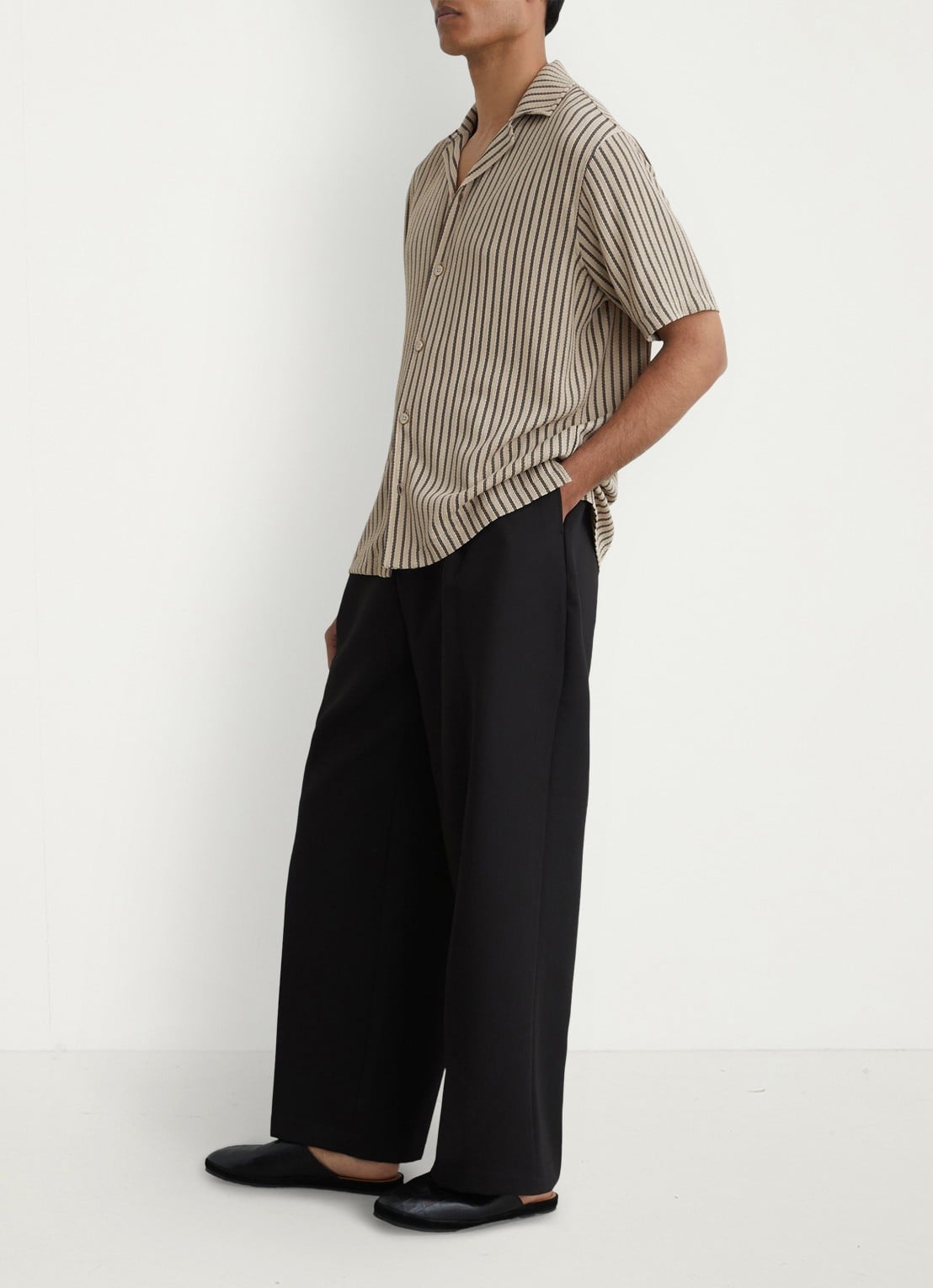 Reiss Griff regular fit overhemd met streepprint - voorkant 2 donkergrijs