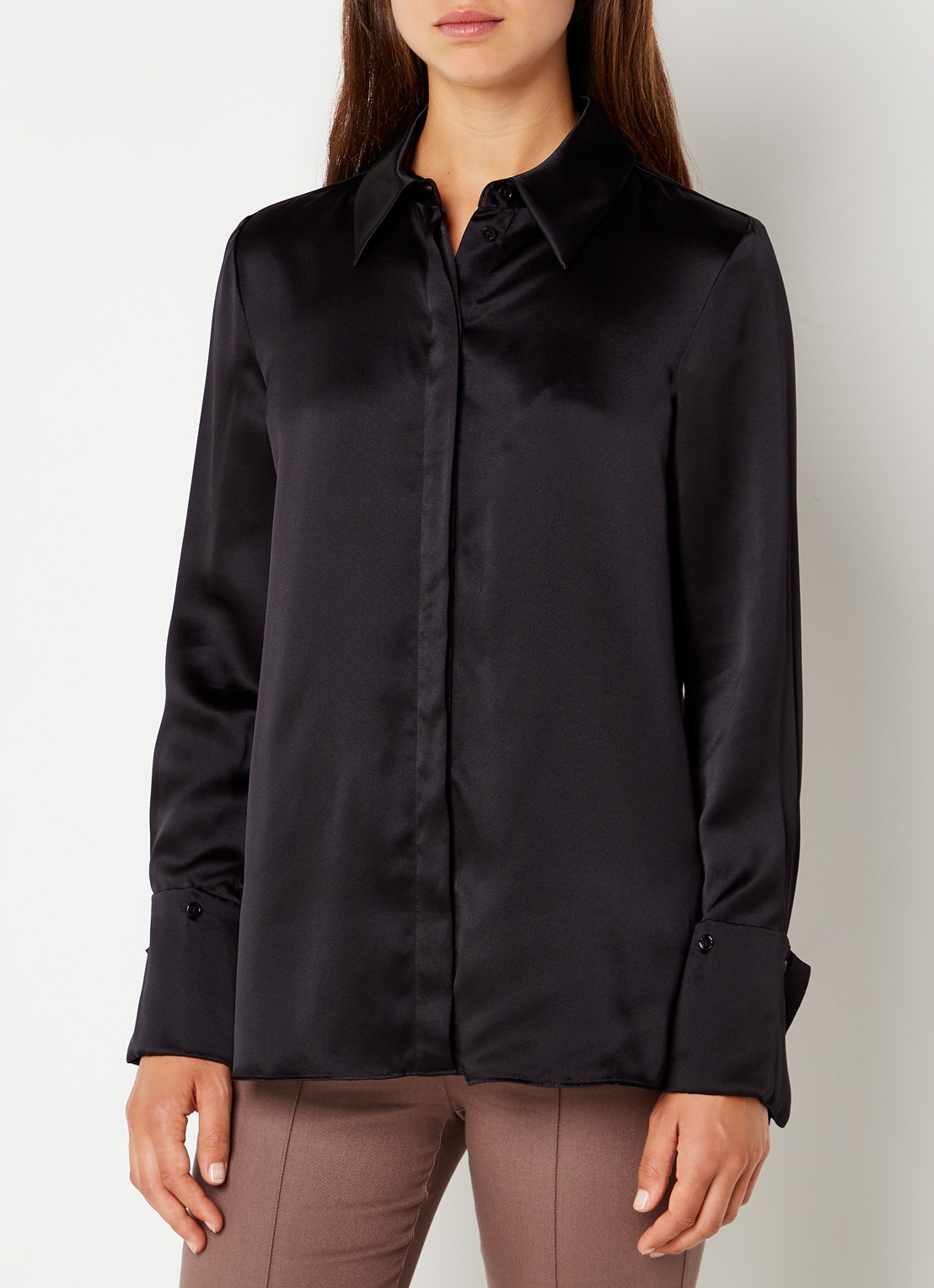 Reiss Hailey blouse van zijde - detail 4 zwart