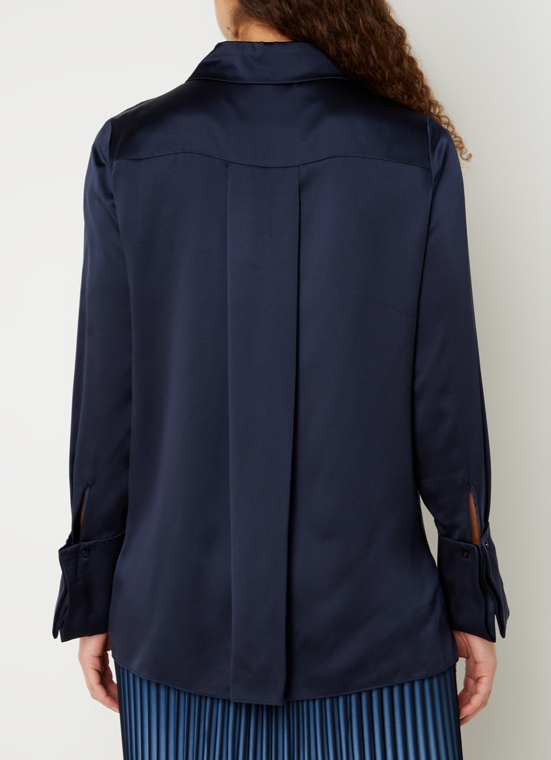 Reiss Hailey blouse van zijde - achterkant 4 donkerblauw