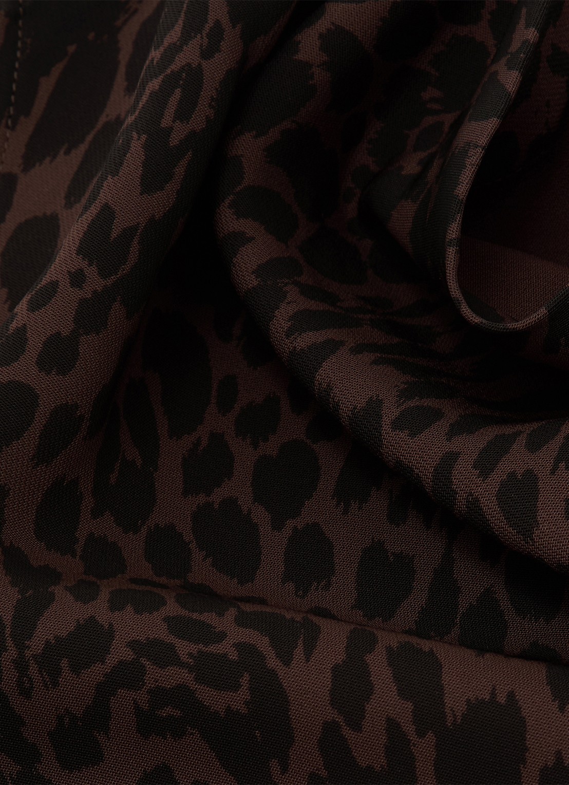 Reiss Harlie midi jurk met panterprint en split - detail 4 bruin