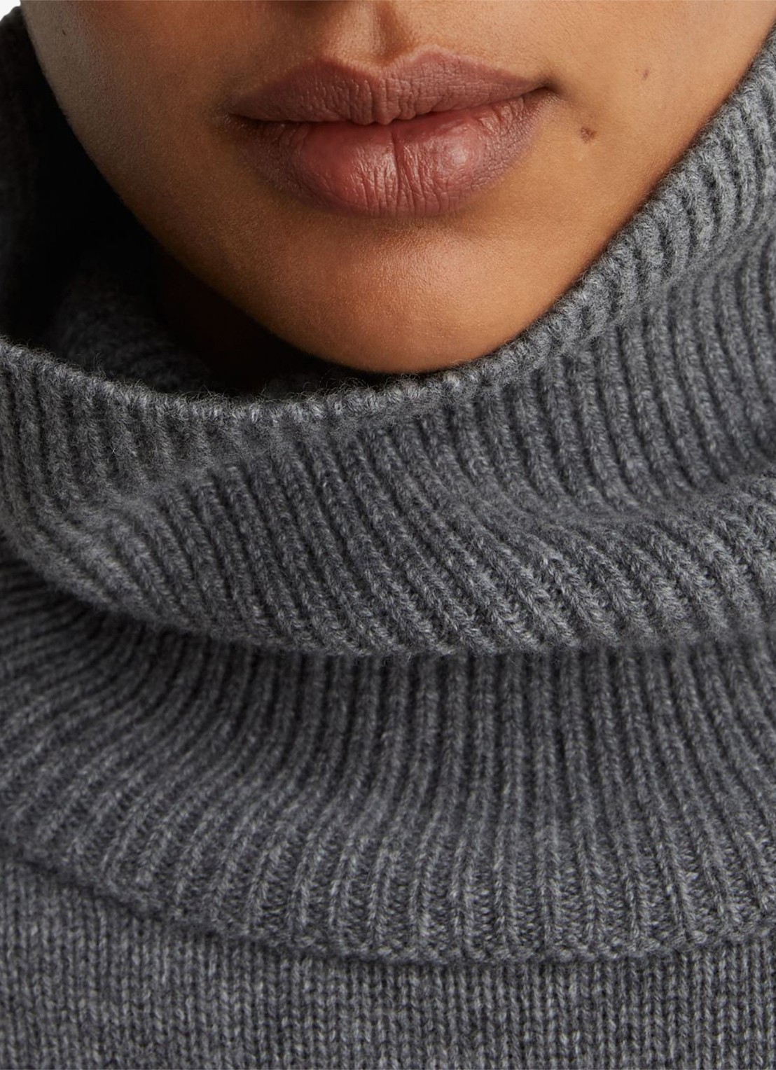 Reiss Harriet ribgebreide trui van wol en kasjmier - detail 3 grijs