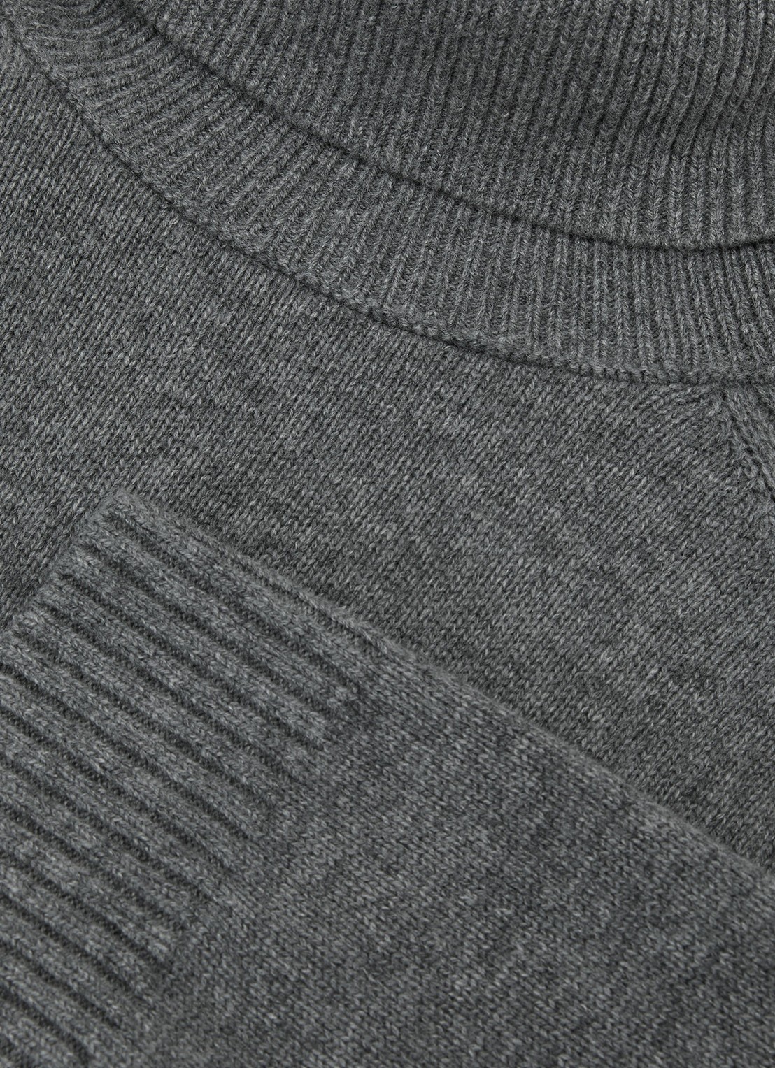 Reiss Harriet ribgebreide trui van wol en kasjmier - detail 5 grijs