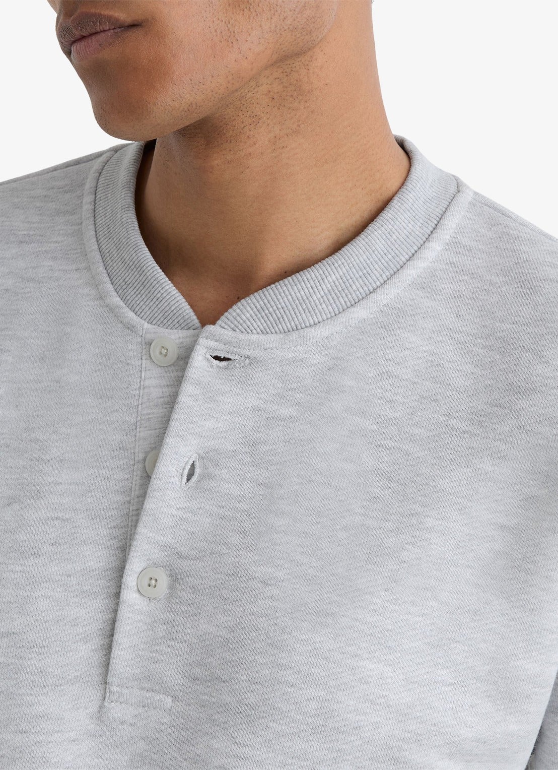 Reiss Harrison sweater met opstaande kraag - detail 5 grijsmele