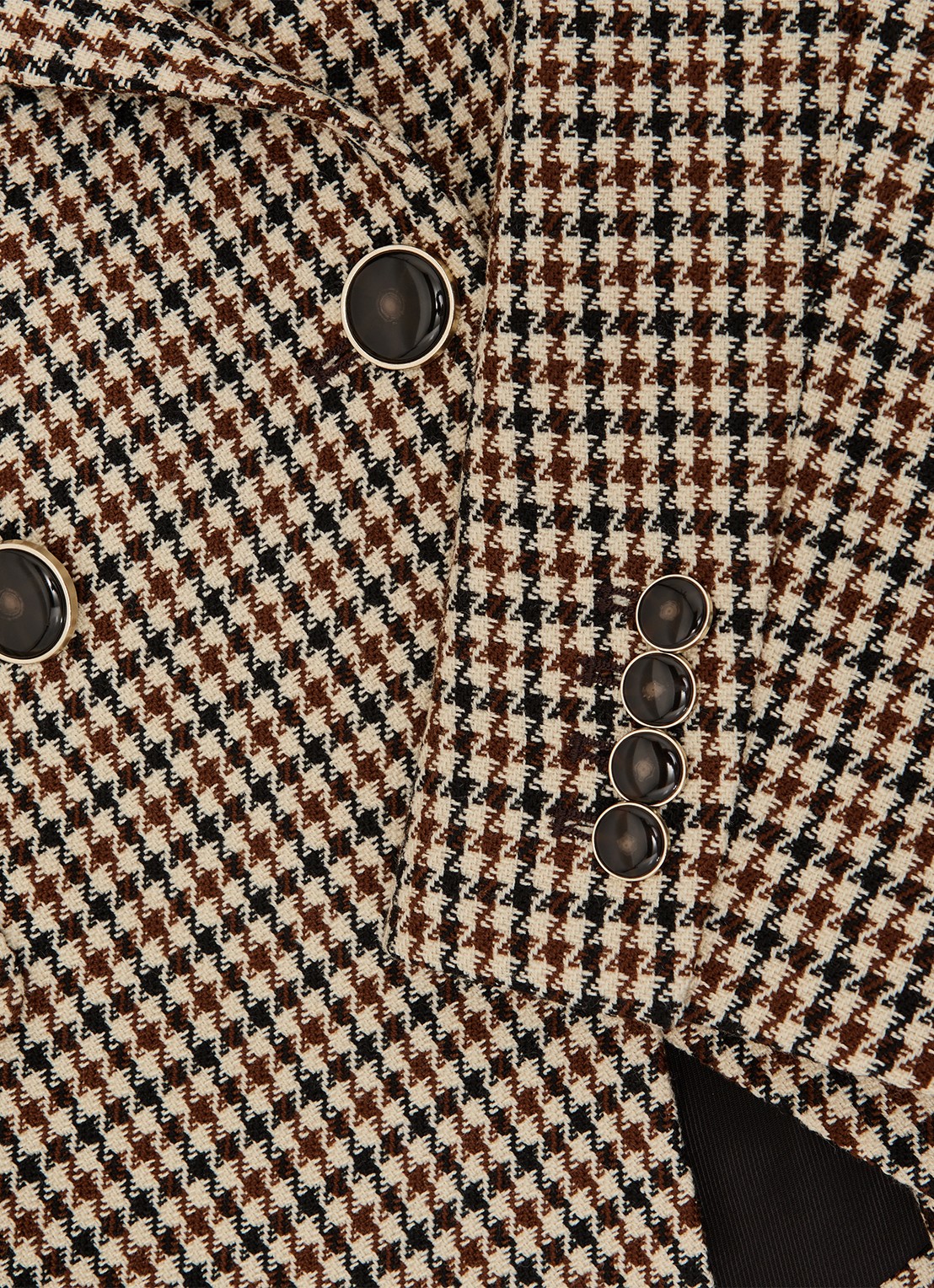 Reiss Hartley double-breasted blazer in wolblend met pied-de-poule dessin - detail 3 beige