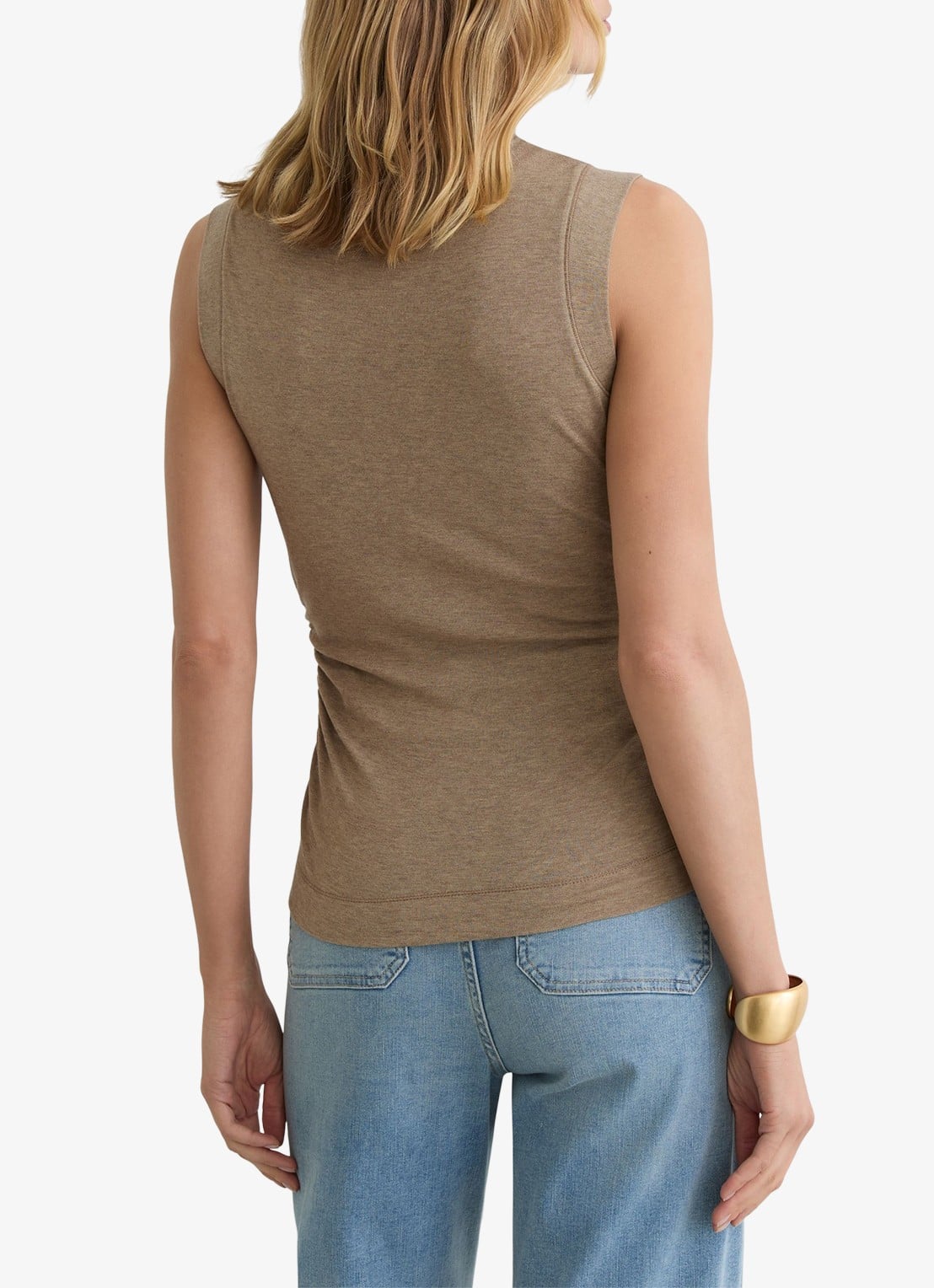 Reiss Hattie fijngebreide coltrui in wolblend - achterkant 6 dark neutral / beige