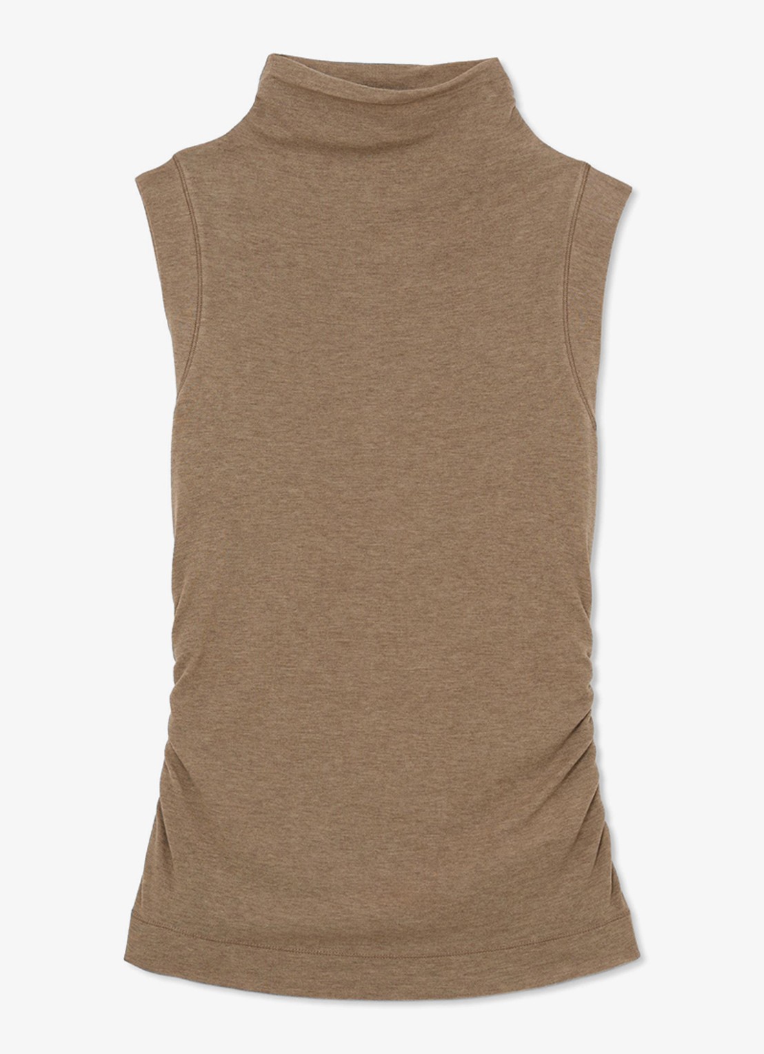 Reiss Hattie fijngebreide coltrui in wolblend - voorkant dark neutral / beige