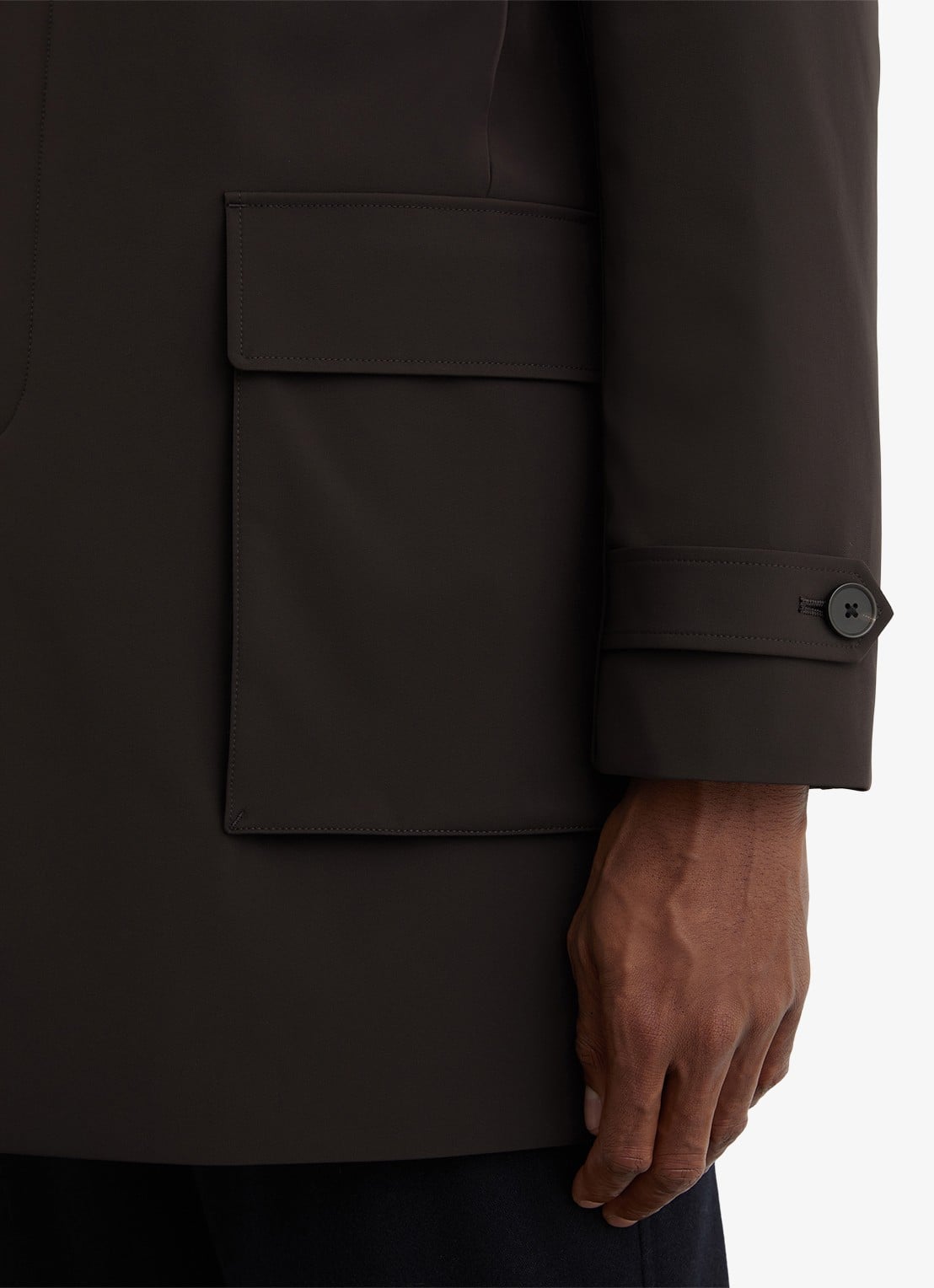 Reiss Haylen jas met uitneembare binnenjas  - detail 6 donkerbruin