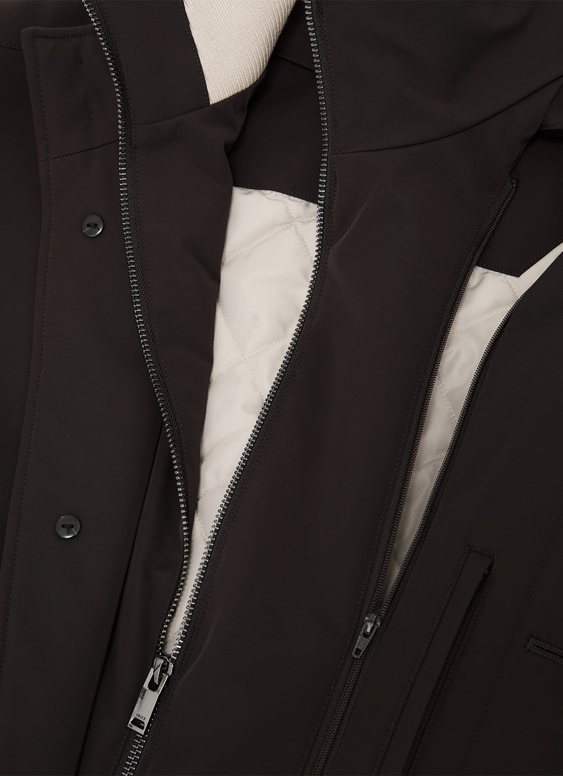 Reiss Haylen jas met uitneembare binnenjas  - detail 7 donkerbruin