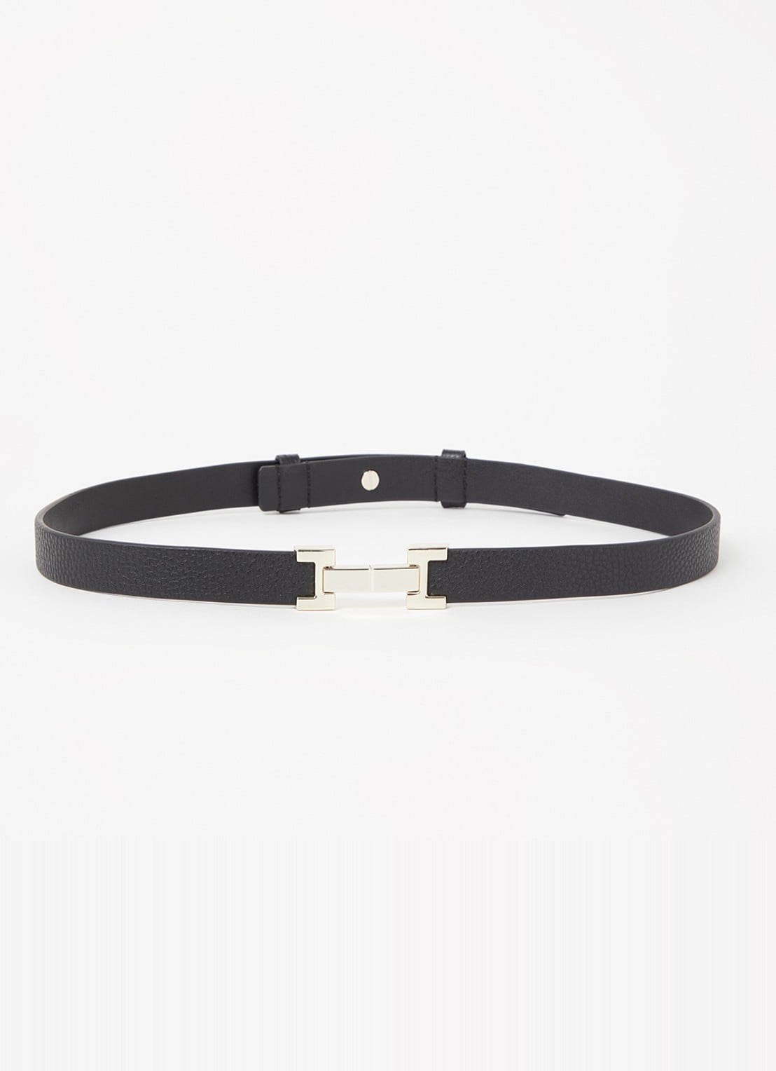 Reiss Hayley riem van leer - voorkant 2 black / zwart