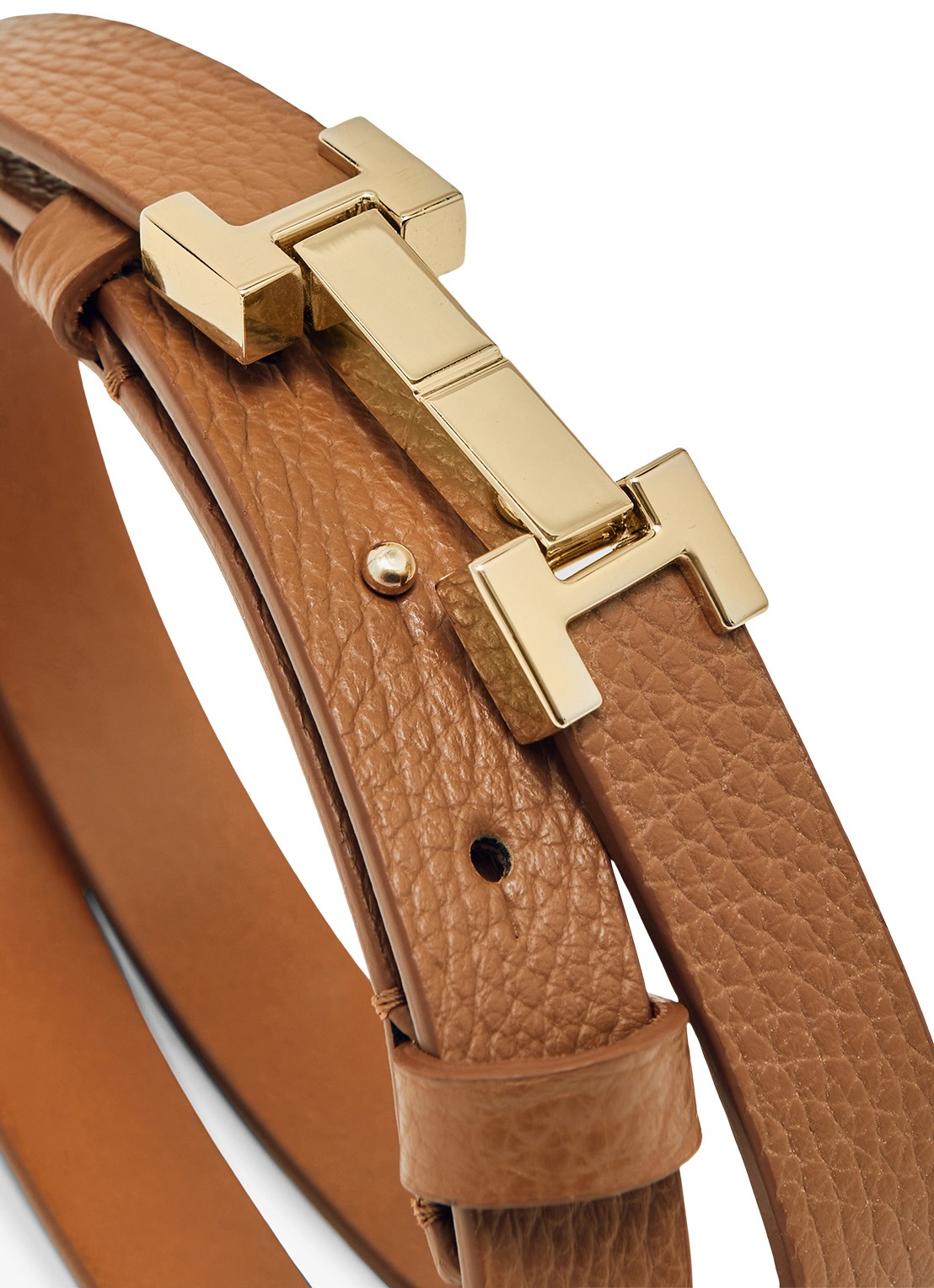 Reiss Hayley riem van leer - detail 2 bruin