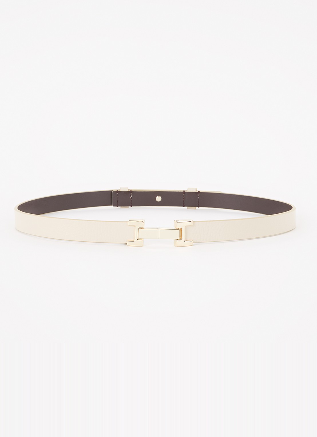 Reiss Hayley tailleriem van leer - voorkant creme