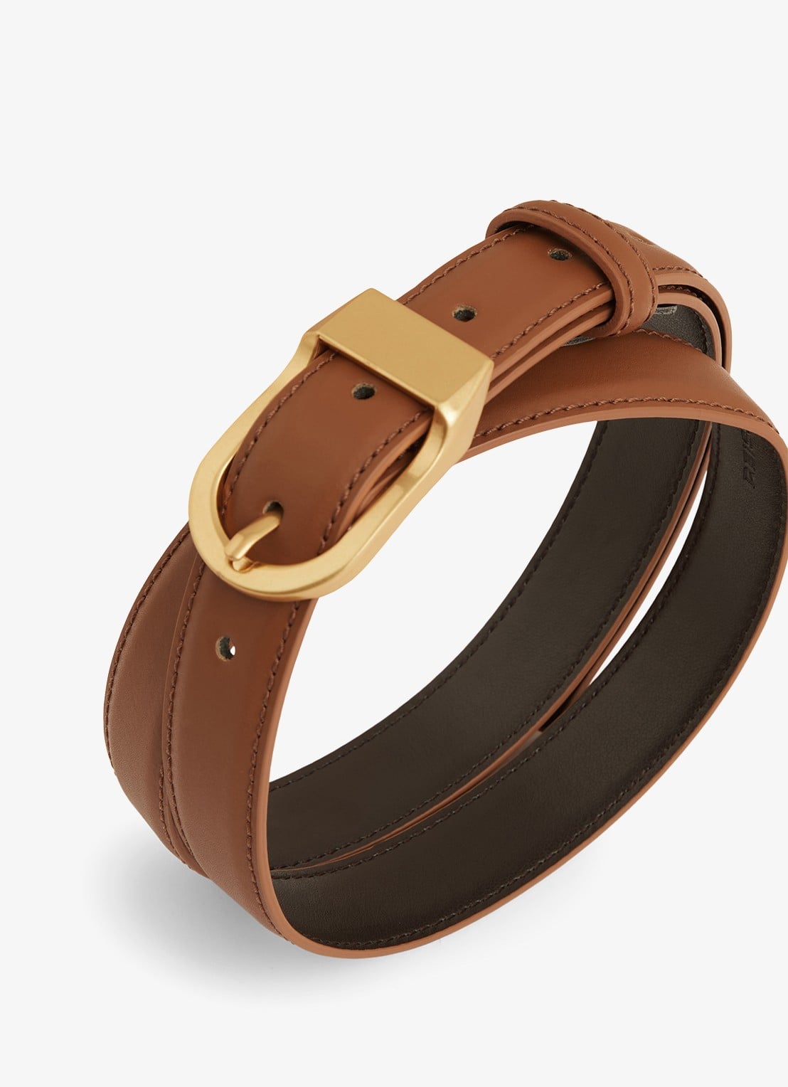 Reiss Hazel riem van leer - achterkant bruin
