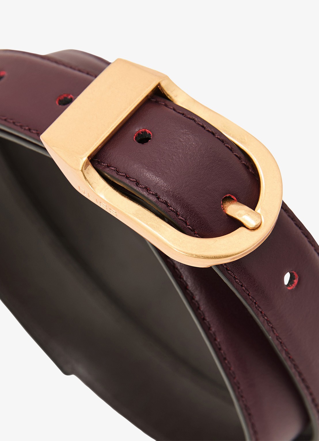 Reiss Hazel riem van leer - detail 3 bordeauxrood
