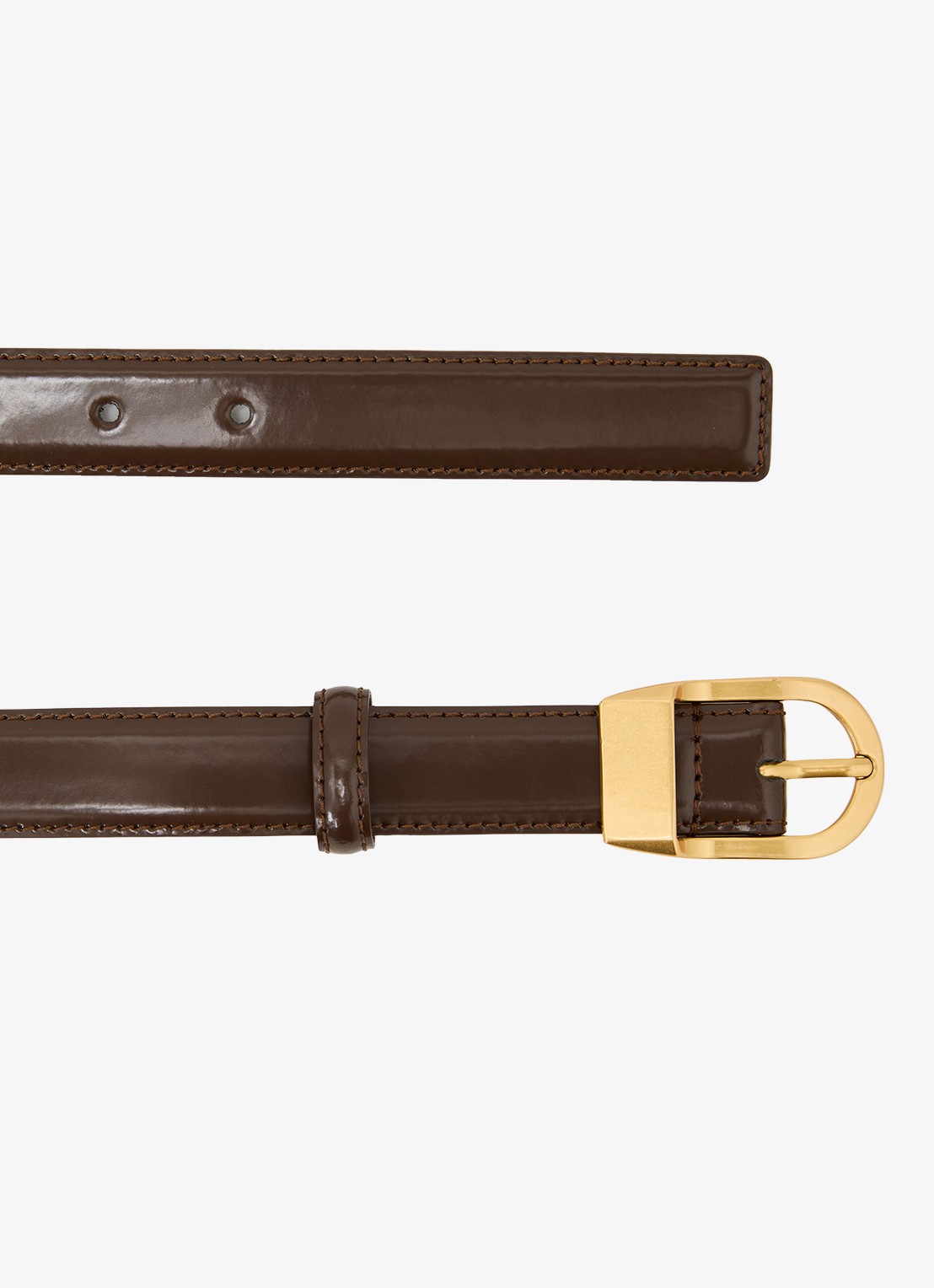 Reiss Hazel riem van leer - detail 3 chocoladebruin