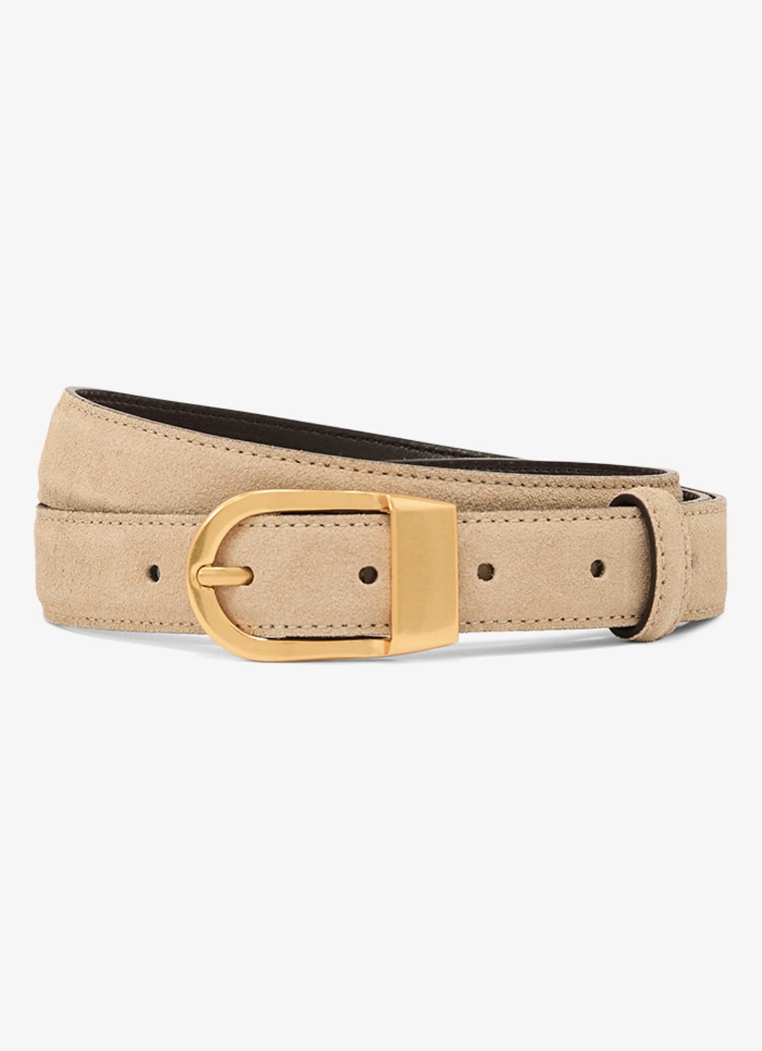 Reiss Hazel riem van leer - voorkant grijs