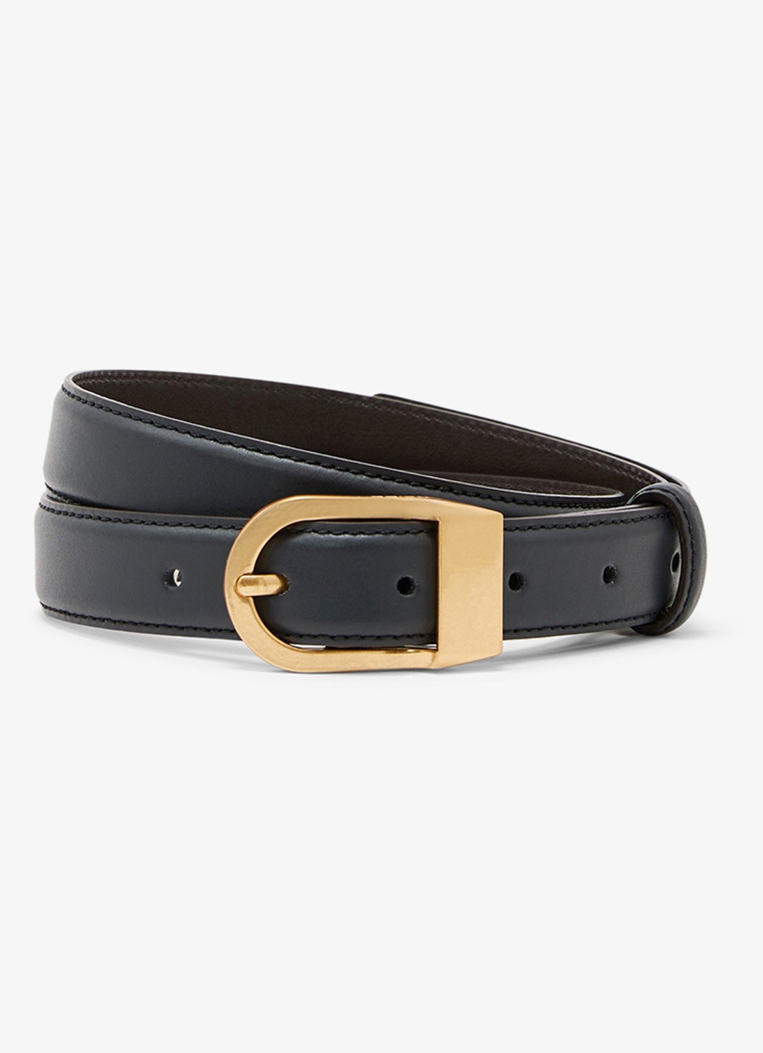 Reiss Hazel riem van leer - voorkant blauw