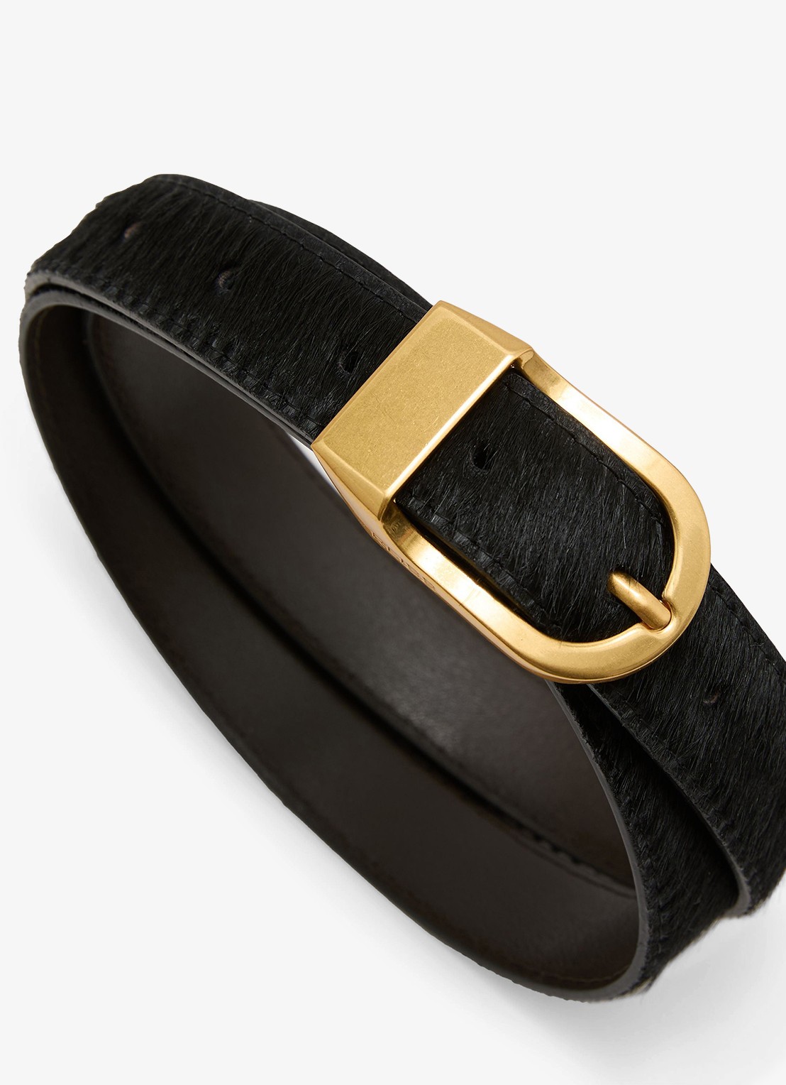 Reiss Hazel riem van leer  - detail black / zwart