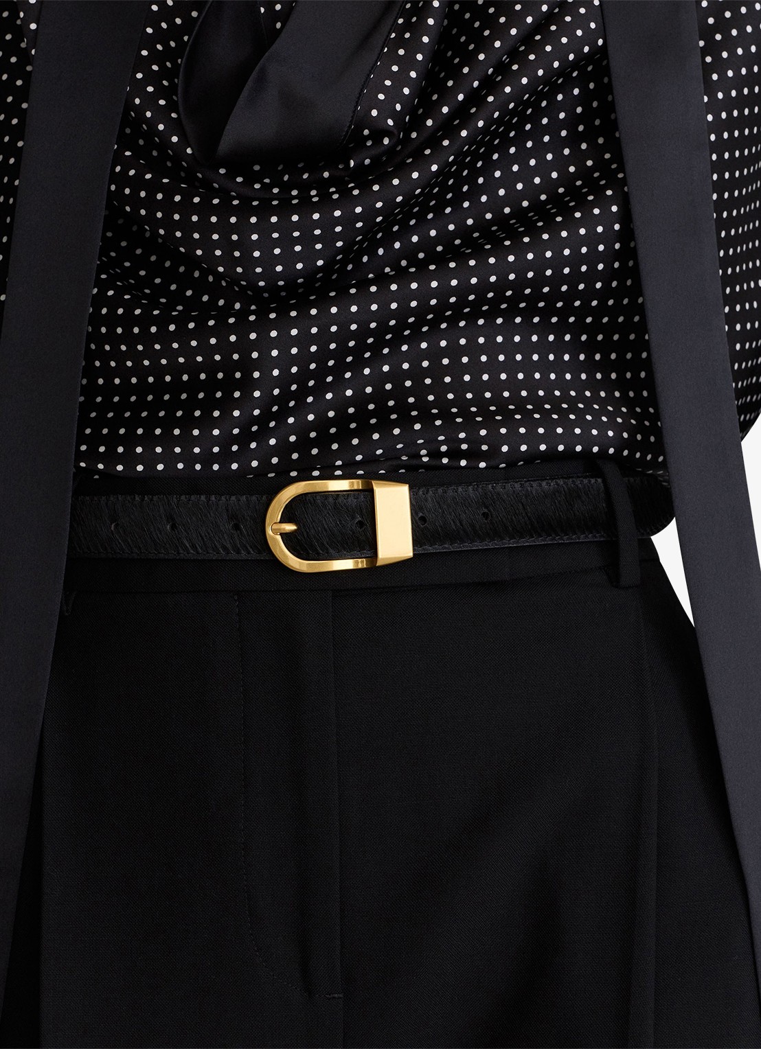 Reiss Hazel riem van leer  - detail 4 black / zwart