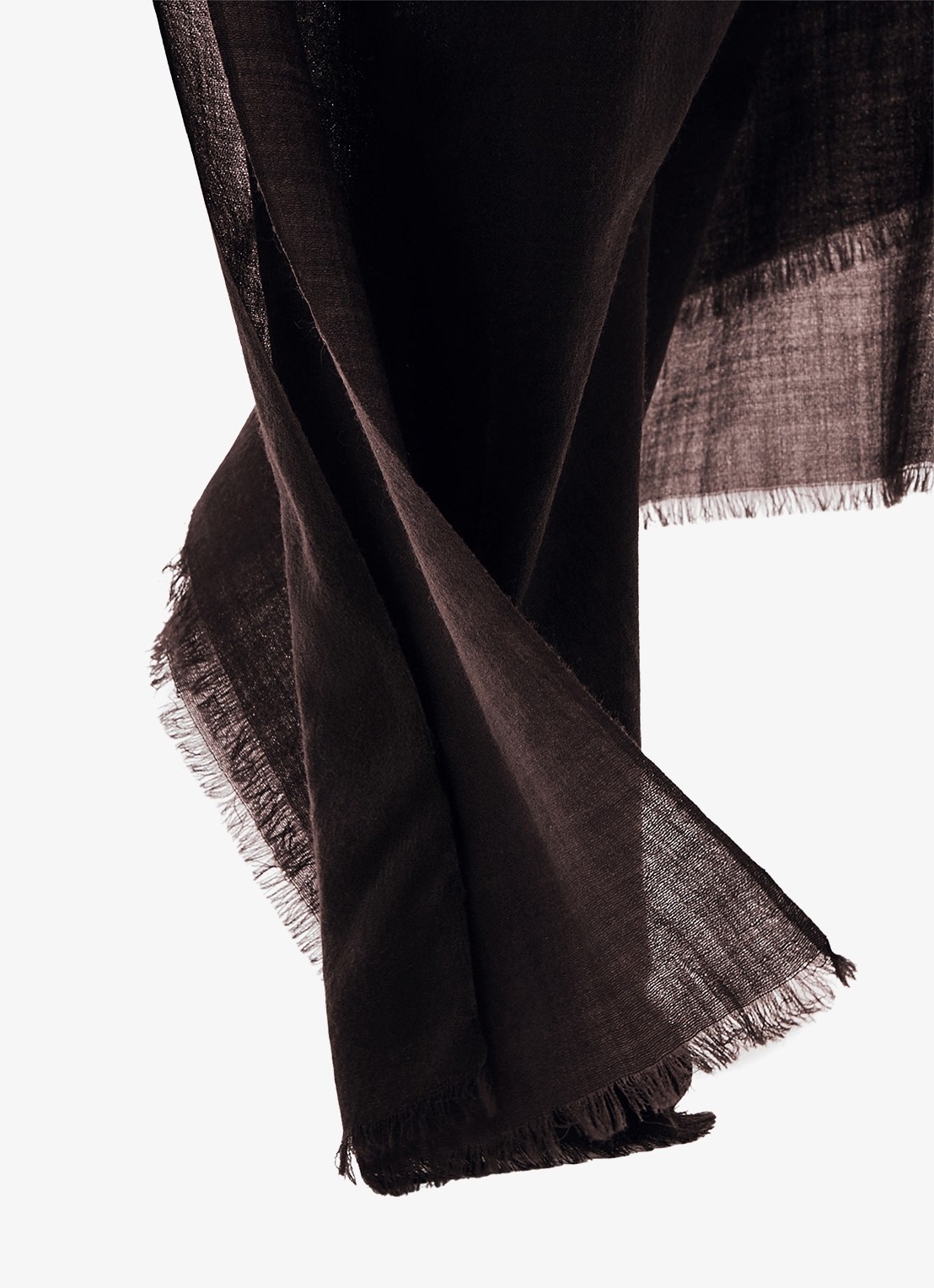 Reiss Heidi dunne sjaal van wol met kasjmier - detail 2 donkerbruin