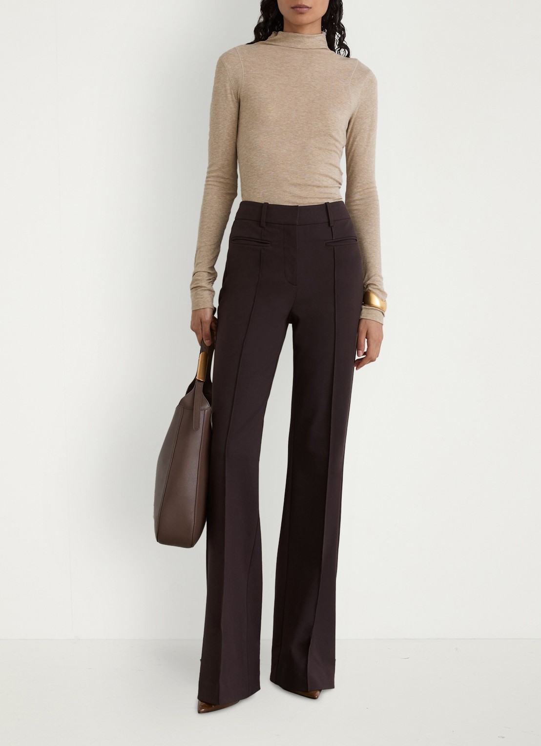 Reiss Heidi top met col - voorkant 6 beige