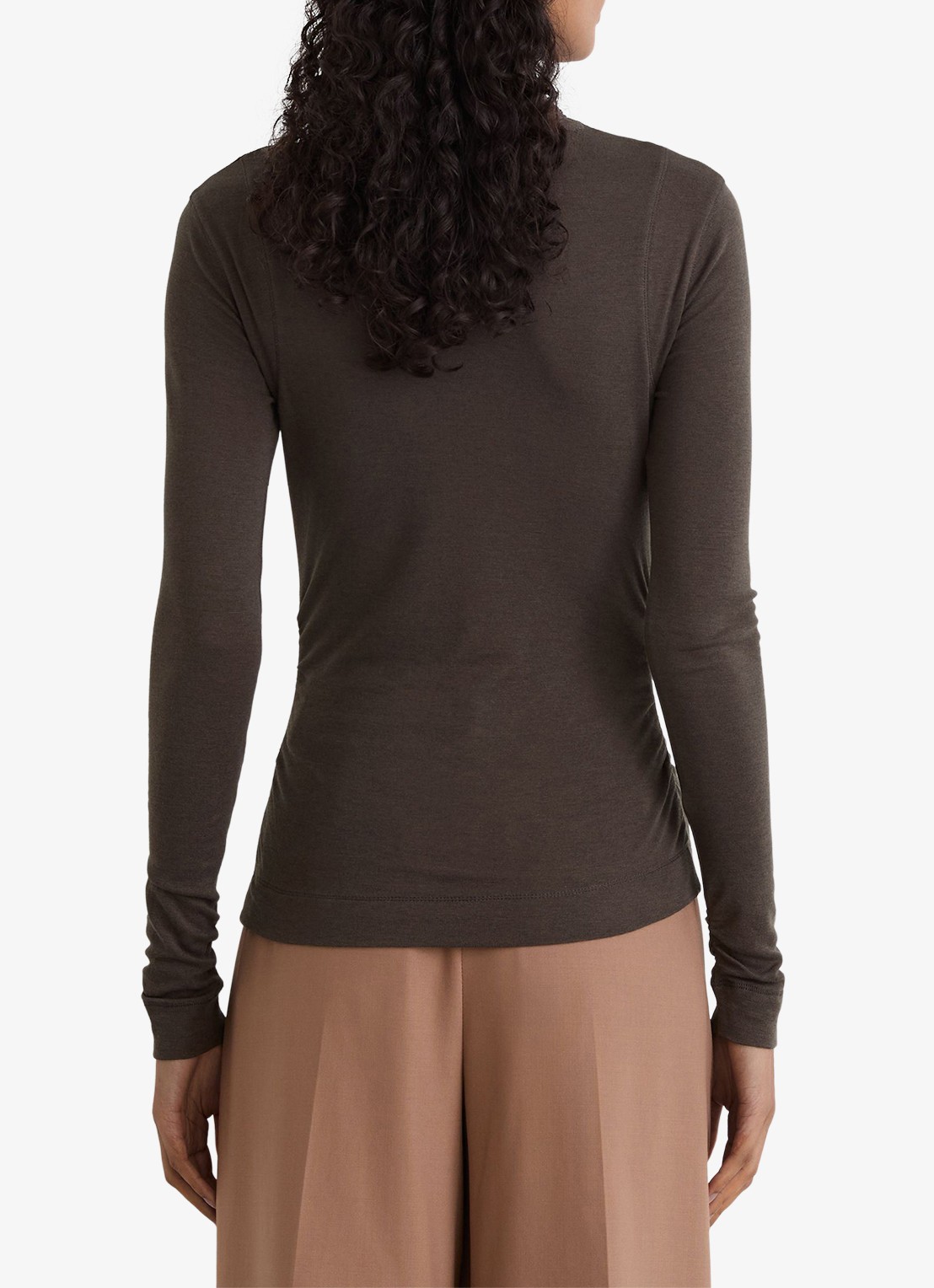 Reiss Heidi top met col - achterkant 4 chocoladebruin