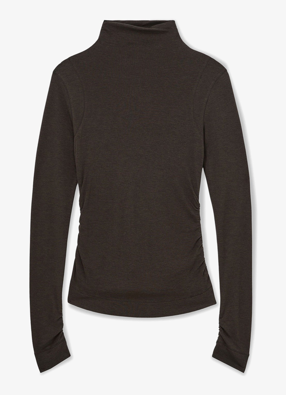 Reiss Heidi top met col - voorkant 5 chocoladebruin