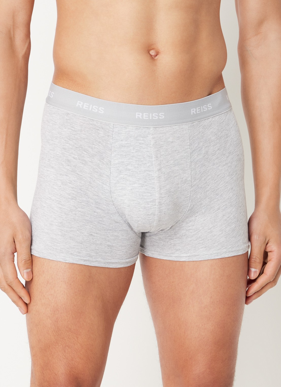 Reiss Heller boxershorts met logoband in 3-pack - voorkant 2 grijs