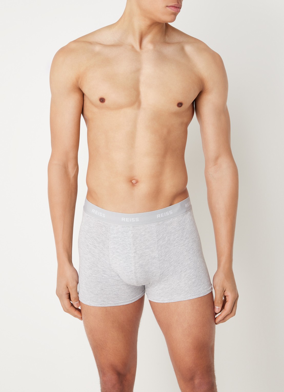 Reiss Heller boxershorts met logoband in 3-pack - voorkant 3 grijs