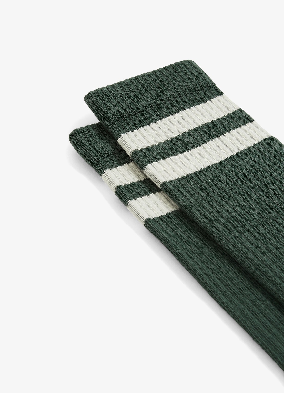 Reiss Henman sokken met ribstructuur - detail 3 donkergroen