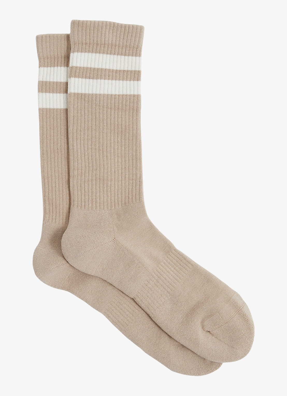 Reiss Henman sokken met ribstructuur - voorkant beige