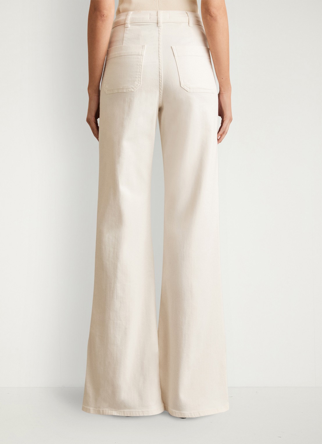 Reiss High waist flared jeans met opgestikte zakken - achterkant 7 gebroken wit