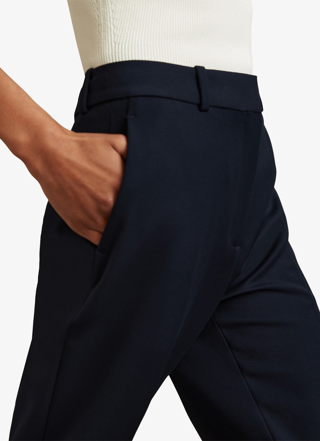 Reiss High waist straight fit pantalon met steekzakken - detail 5 blauw