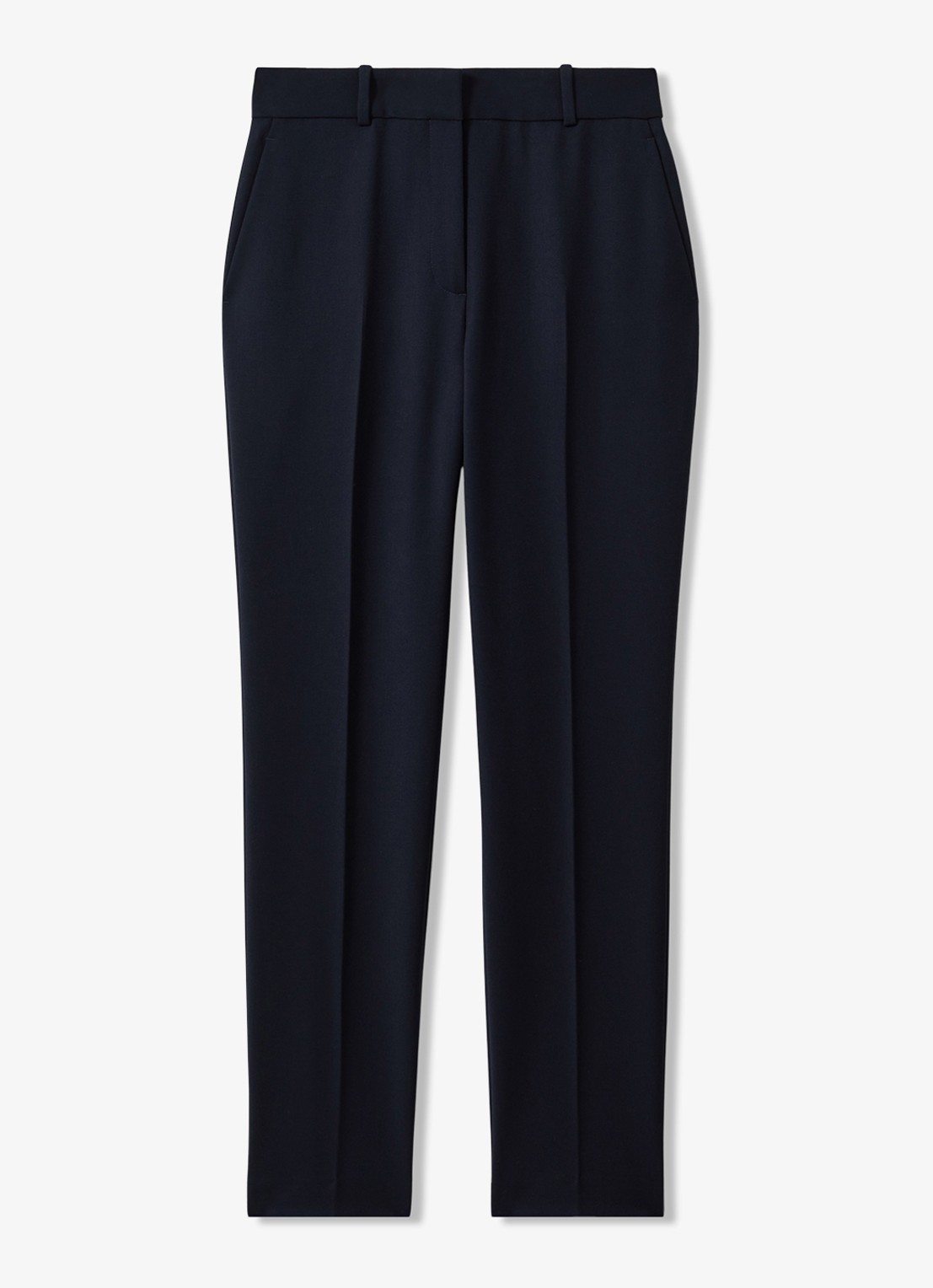 Reiss High waist straight fit pantalon met steekzakken - voorkant 2 blauw