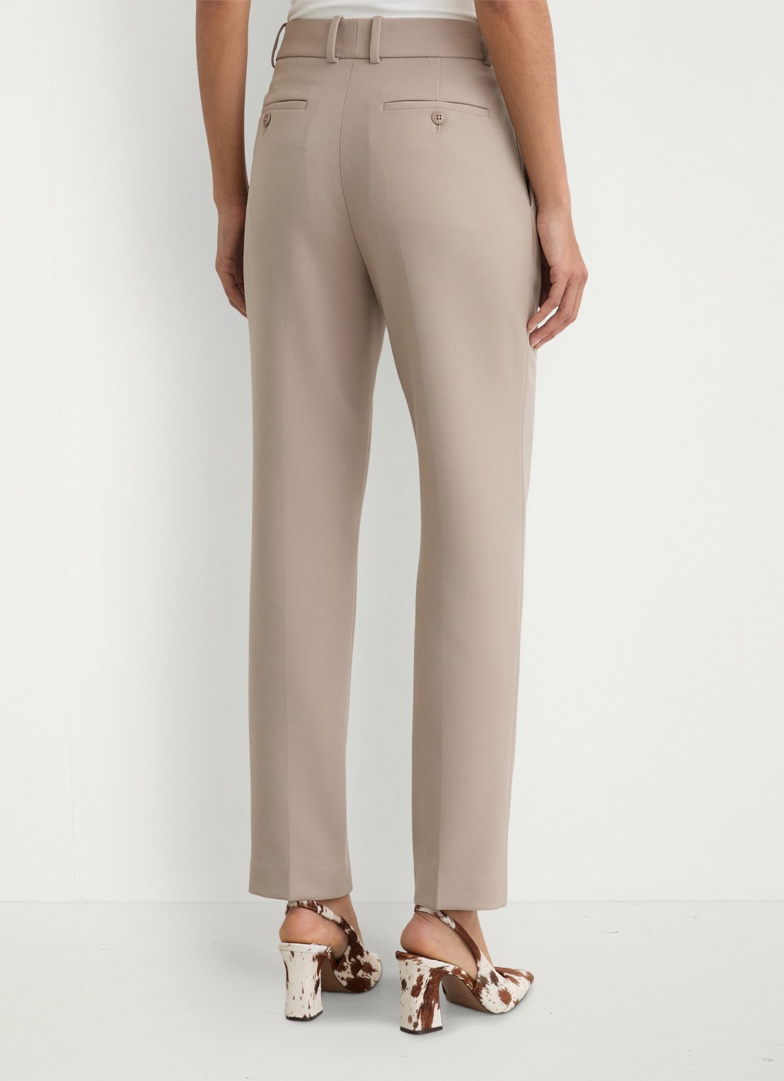 Reiss High waist straight fit pantalon met steekzakken - achterkant 7 stone neutral / beige
