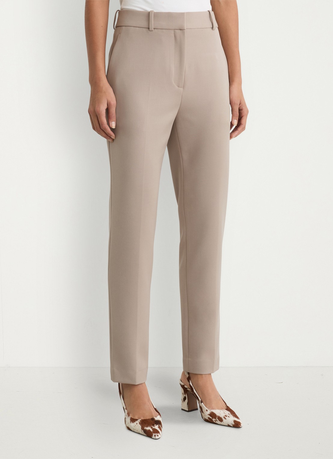 Reiss High waist straight fit pantalon met steekzakken - detail 3 stone neutral / beige