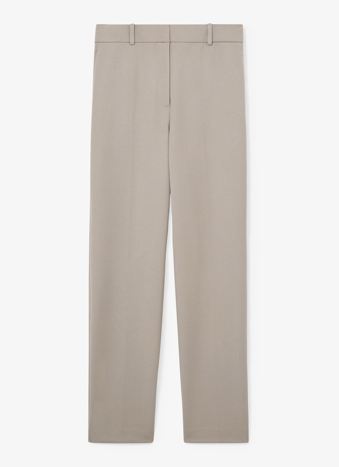Reiss High waist straight fit pantalon met steekzakken - voorkant stone neutral / beige