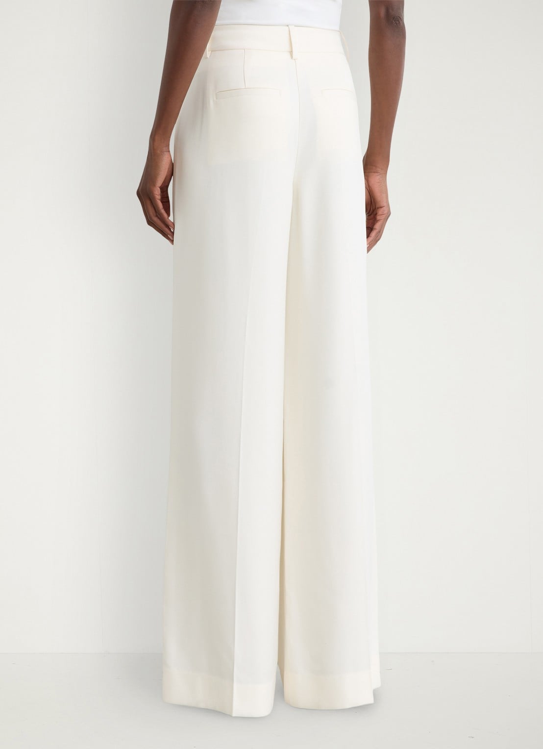 Reiss High waist wide fit pantalon met steekzakken - achterkant 7 creme
