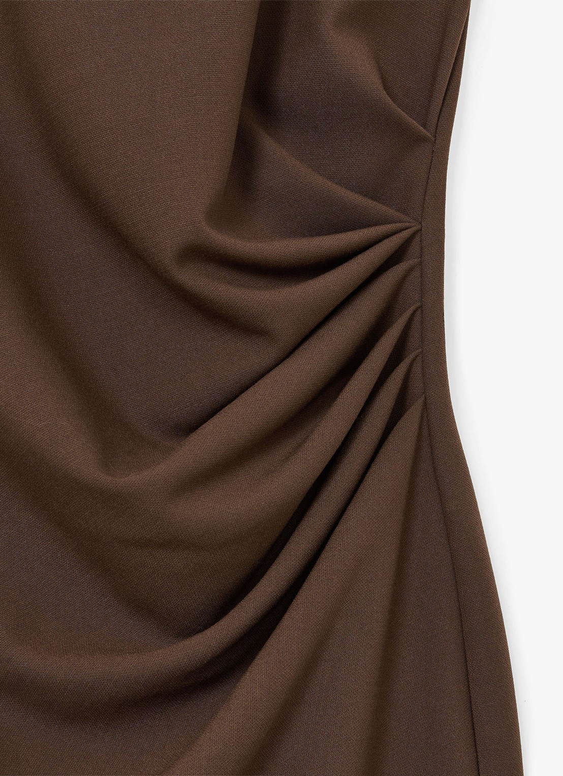 Reiss Hilary midi jurk met geplooid detail - detail 5 bruin