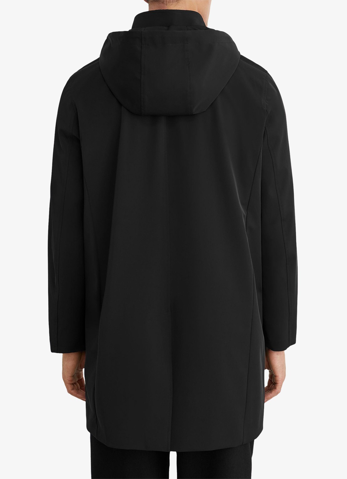 Reiss Hilson hybride mantel met gilet-inzet en afneembare capuchon - achterkant 5 black / zwart