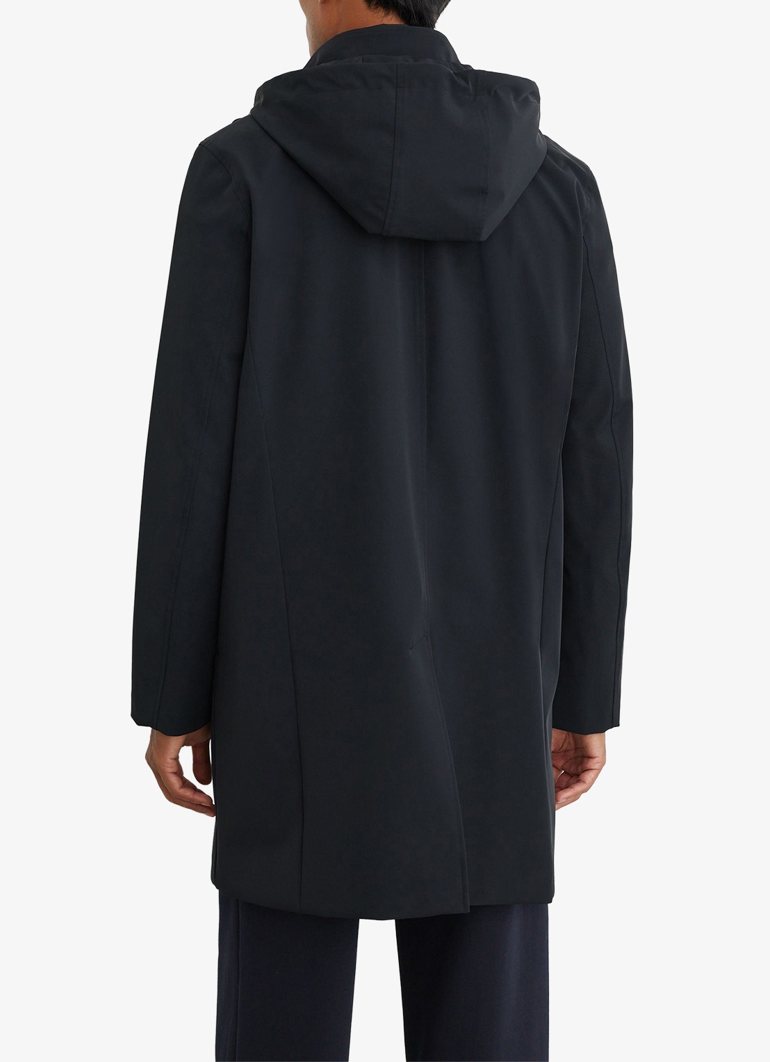 Reiss Hilson hybride mantel met gilet-inzet en afneembare capuchon - achterkant 5 navy / blauw