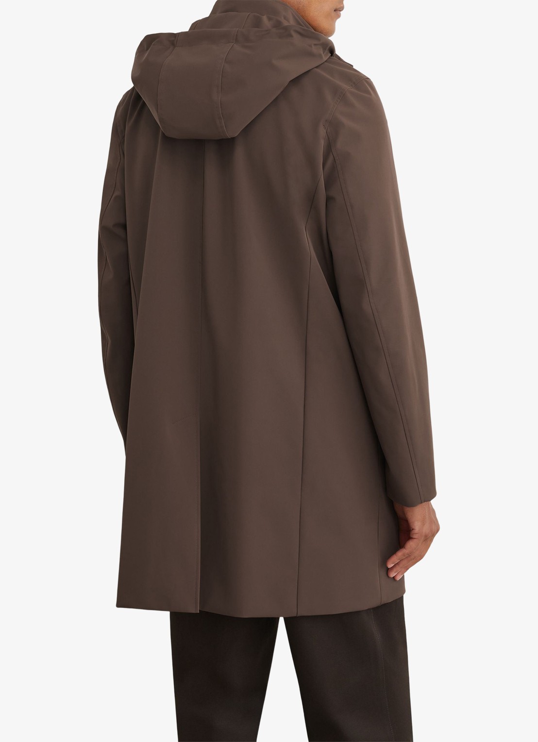 Reiss Hilson hybride mantel met gilet-inzet en afneembare capuchon - achterkant 5 bruin