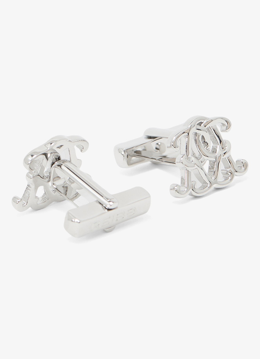 Reiss Hitch manchetknoop met monogram - voorkant 2 zilver
