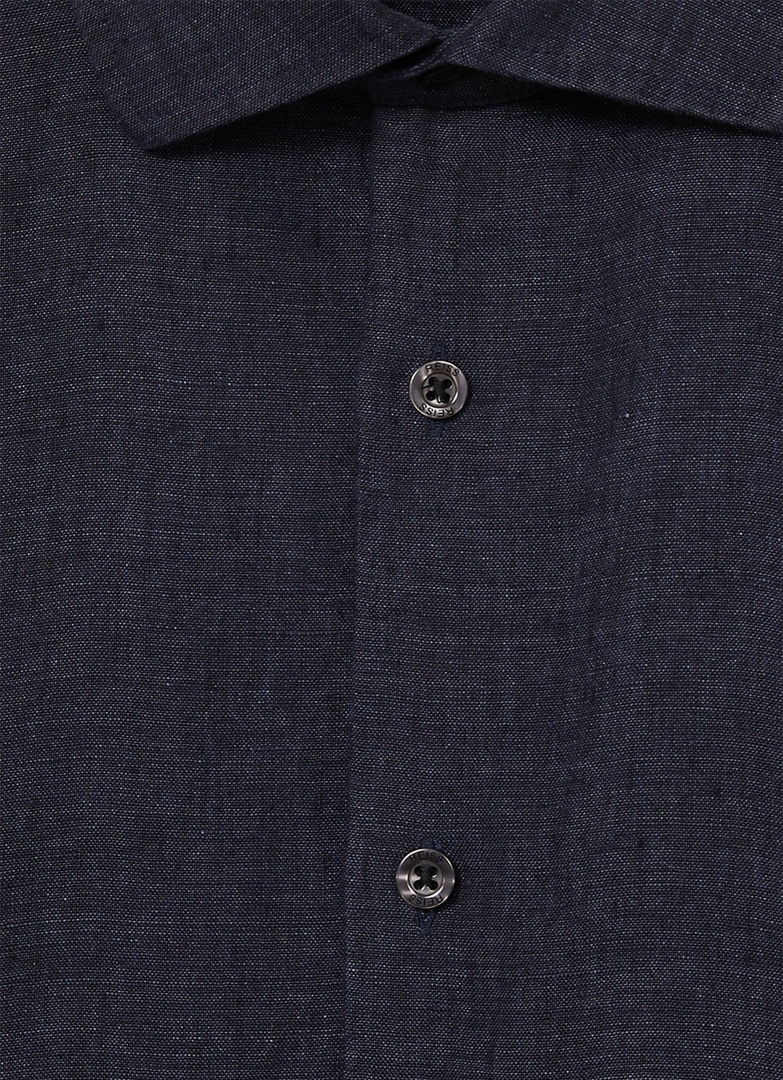 Reiss Holiday regular fit overhemd van linnen - detail 4 donkerblauw
