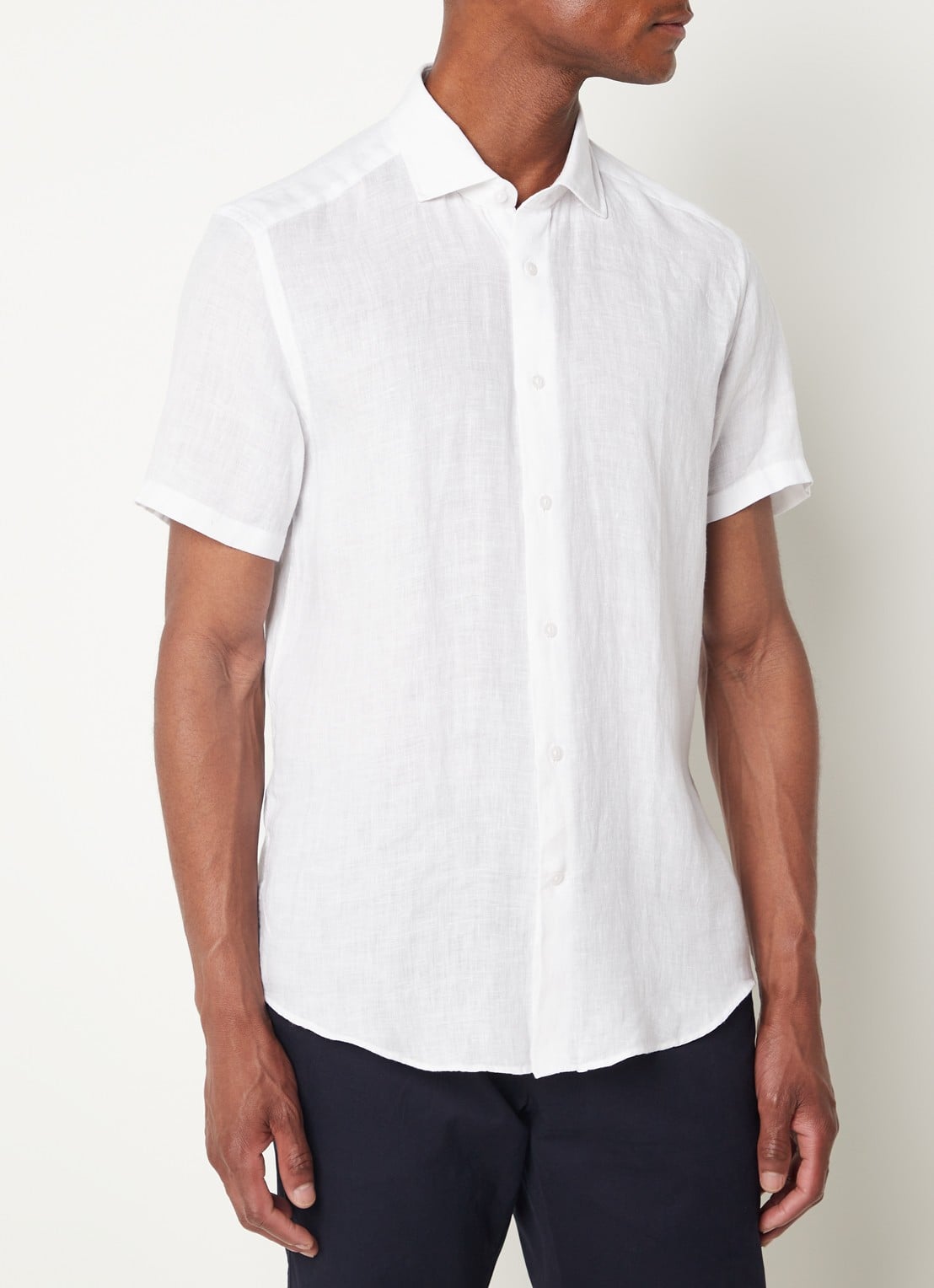Reiss Holiday slim fit overhemd van linnen - detail 4 wit