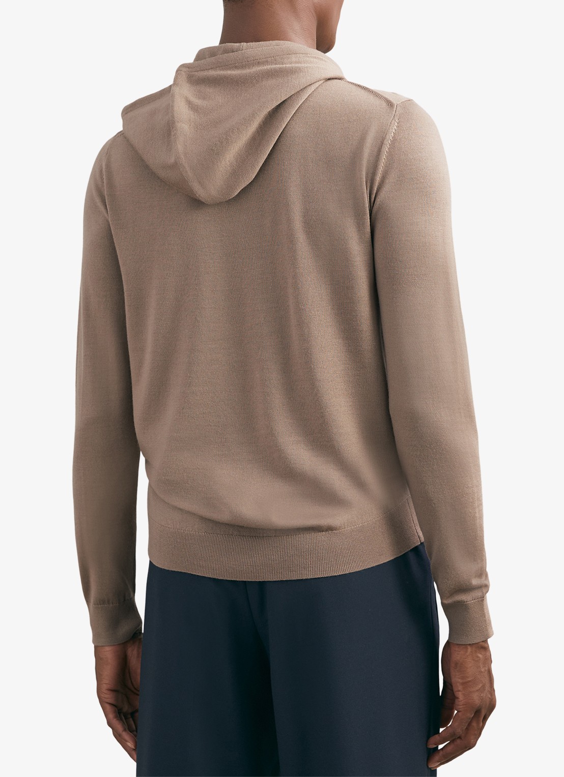 Reiss Holland hoodie van merino wol  - achterkant 3 camel