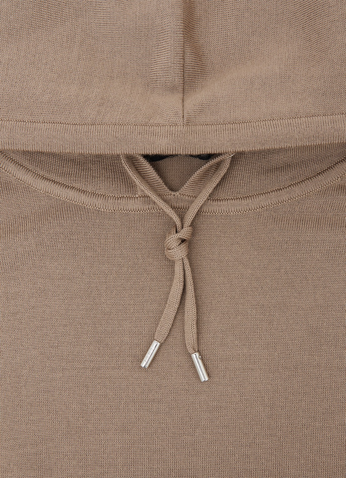 Reiss Holland hoodie van merino wol  - detail 6 camel