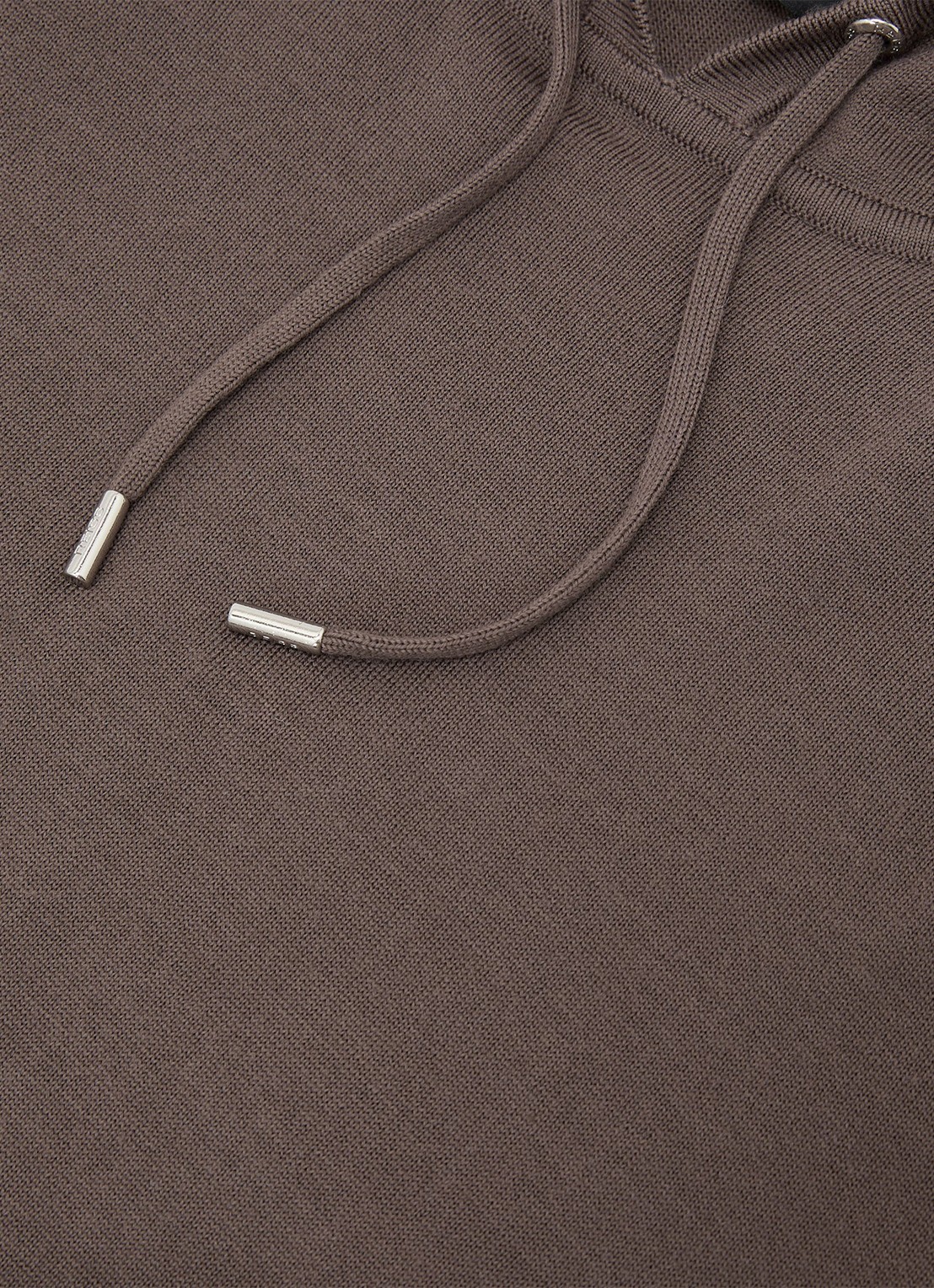 Reiss Holland hoodie van merino wol - detail 3 bruin